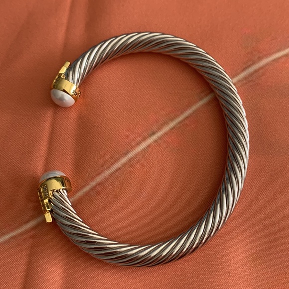 David Yurman Silver and Gold Cable Bracelet